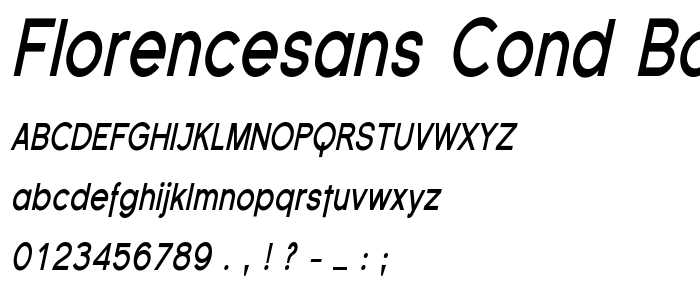 Florencesans Cond Bold Italic font